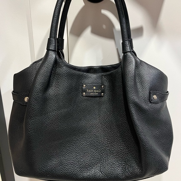 Kate Spade Black Pebbled Leather Shoulder Bag - Picture 1 of 9